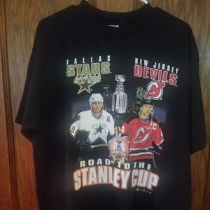 Rare VINTAGE 2000 NEW JERSEY DEVILS VS DALLAS STARS STANLEY CUP FINALS T-SHIRT